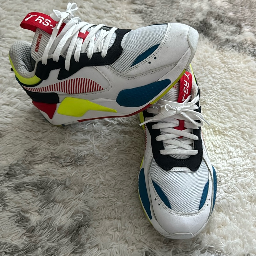 PUMA RS-X Goods White Black Red Green Athletic Shoes Men size 11